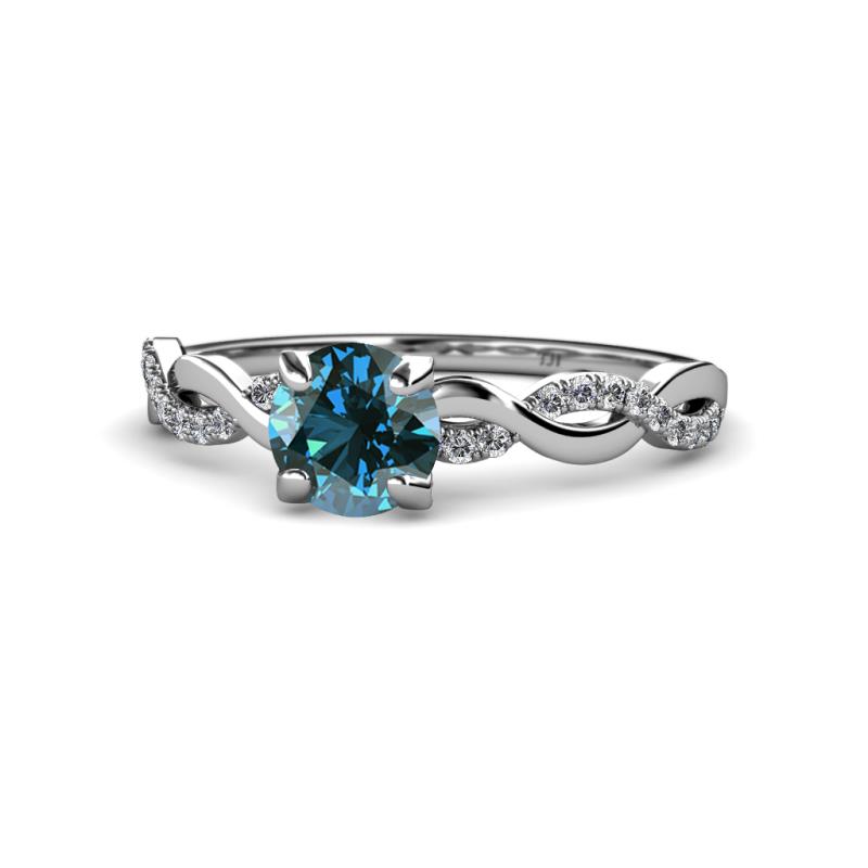 Mayra Desire Blue and White Diamond Engagement Ring 