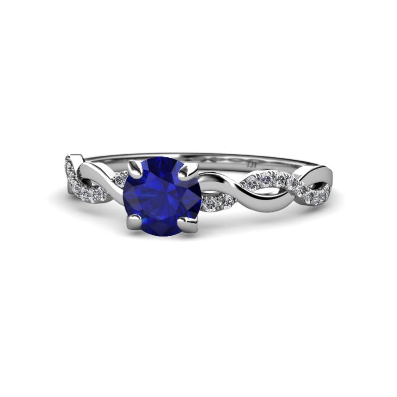 Mayra Desire Blue Sapphire and Diamond Engagement Ring 
