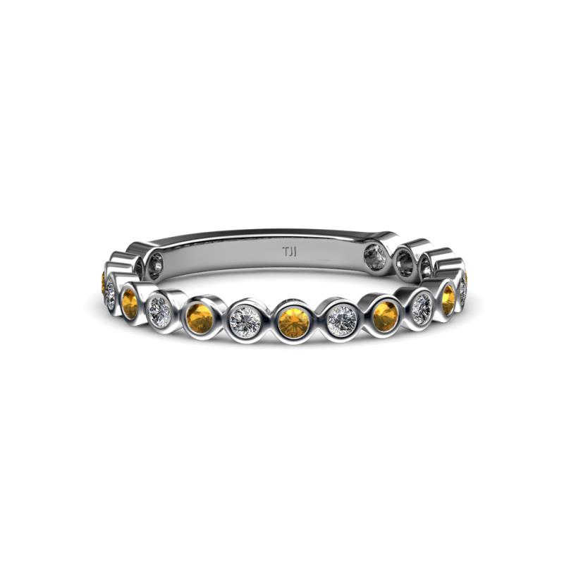 Ashlyn 1.80 mm Citrine and Diamond 3/4 Eternity Band 