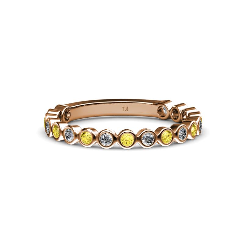 Ashlyn 1.80 mm Yellow Sapphire and Diamond 3/4 Eternity Band 