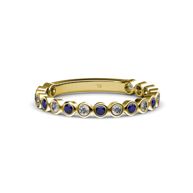 Ashlyn 1.80 mm Blue Sapphire and Diamond 3/4 Eternity Band 