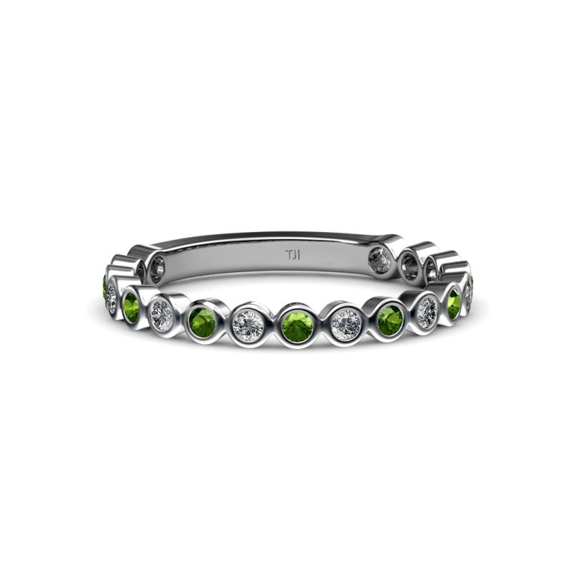 Ashlyn 1.80 mm Green Garnet and Diamond 3/4 Eternity Band 