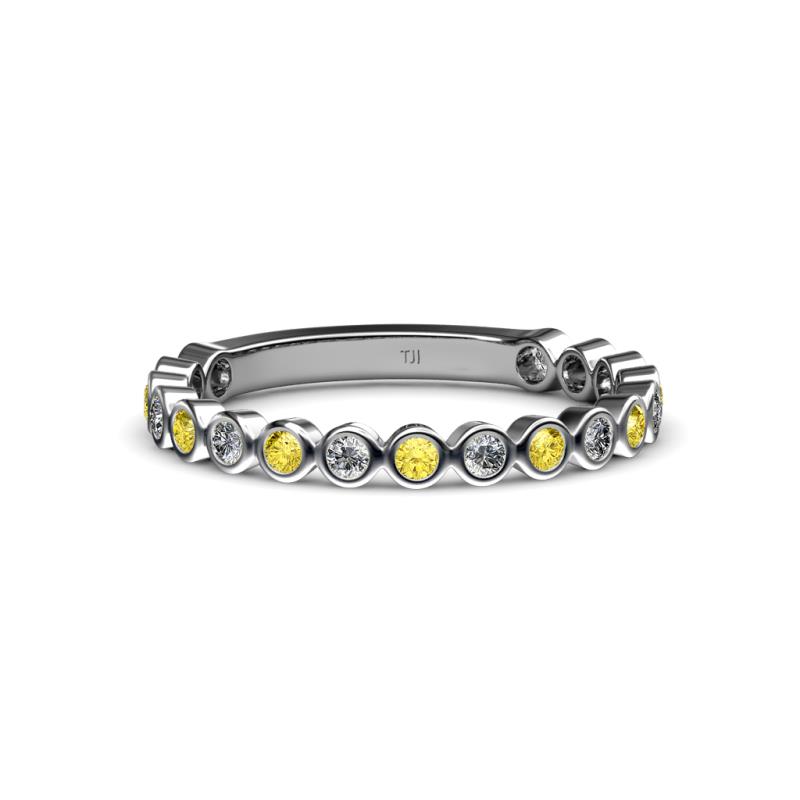 Ashlyn 1.80 mm Yellow Sapphire and Diamond 3/4 Eternity Band 