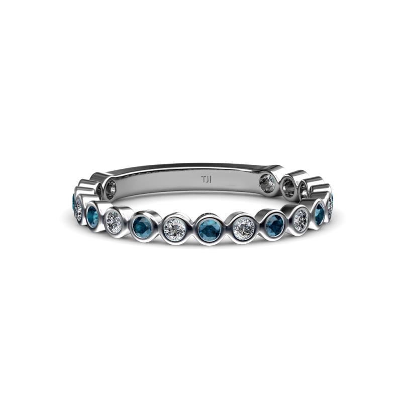 Ashlyn 1.80 mm Blue and White Diamond 3/4 Eternity Band 