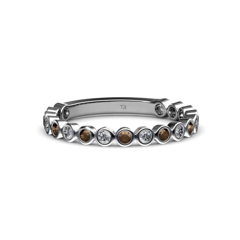 Ashlyn 1.80 mm Smoky Quartz and Diamond 3/4 Eternity Band 