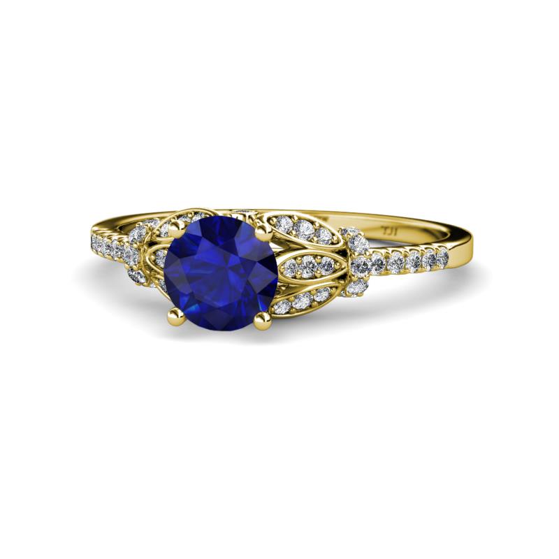 Katelle Desire Blue Sapphire and Diamond Engagement Ring 