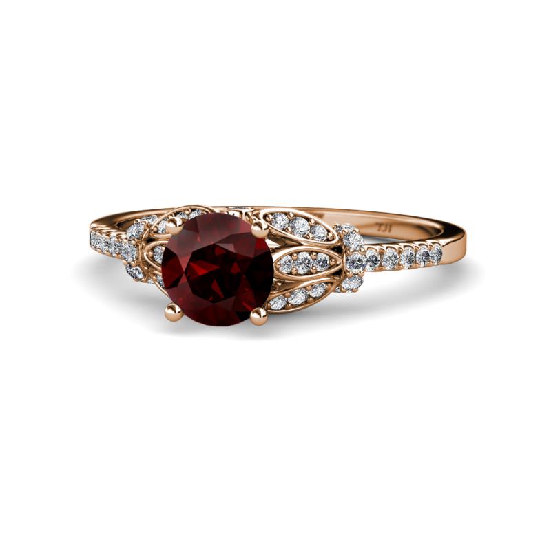 Katelle Desire Red Garnet and Diamond Engagement Ring 