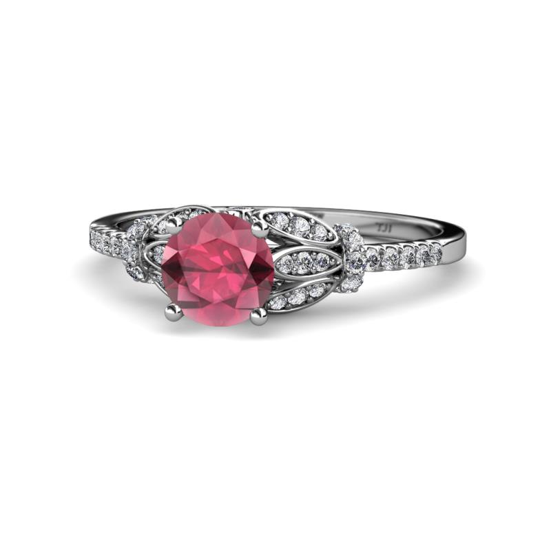 Katelle Desire Rhodolite Garnet and Diamond Engagement Ring 