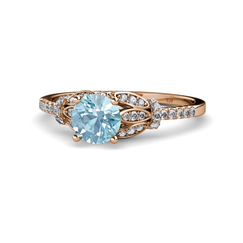 Katelle Desire Aquamarine and Diamond Engagement Ring 