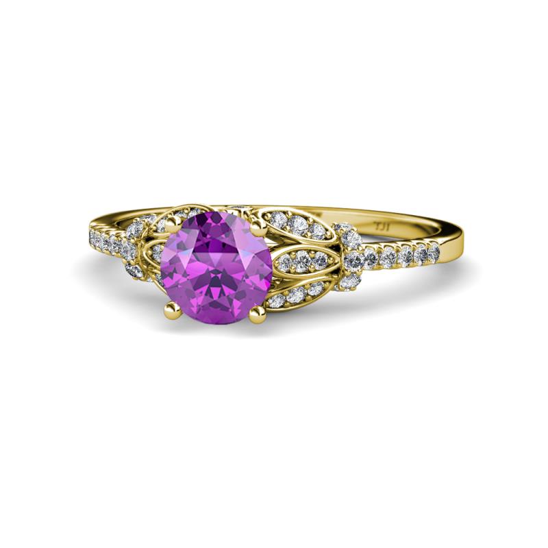 Katelle Desire Amethyst and Diamond Engagement Ring 