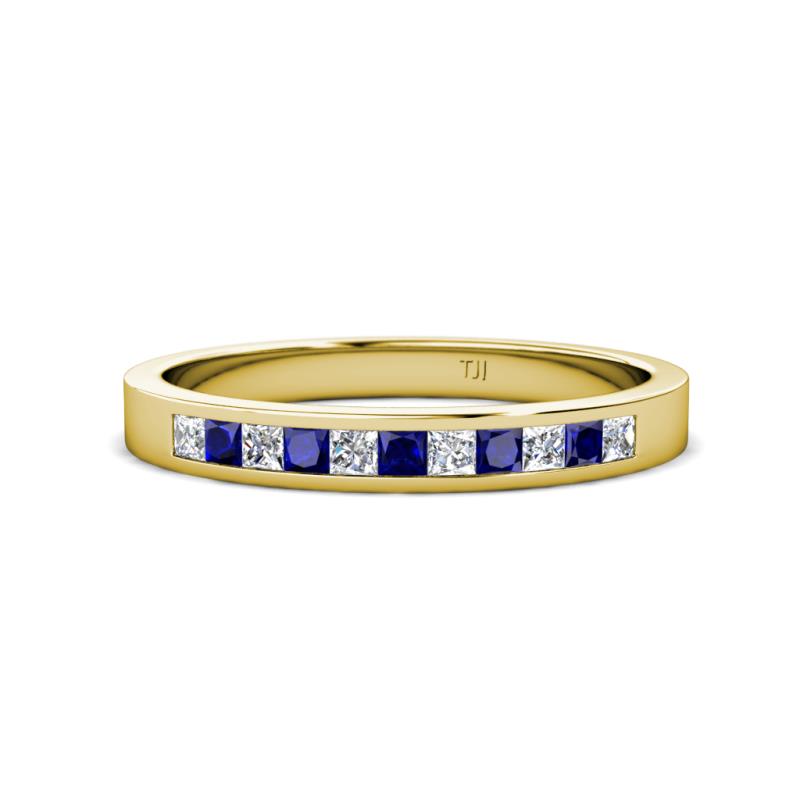 Aaryn 2.00 mm Blue Sapphire and Diamond 11 Stone Wedding Band 
