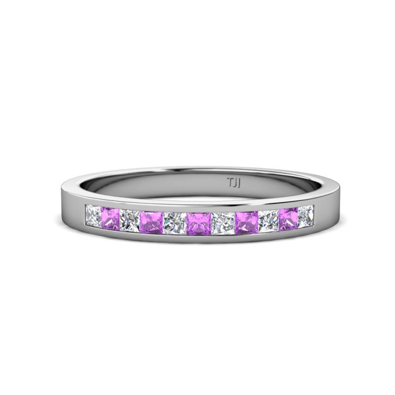 Aaryn 2.00 mm Amethyst and Diamond 11 Stone Wedding Band 