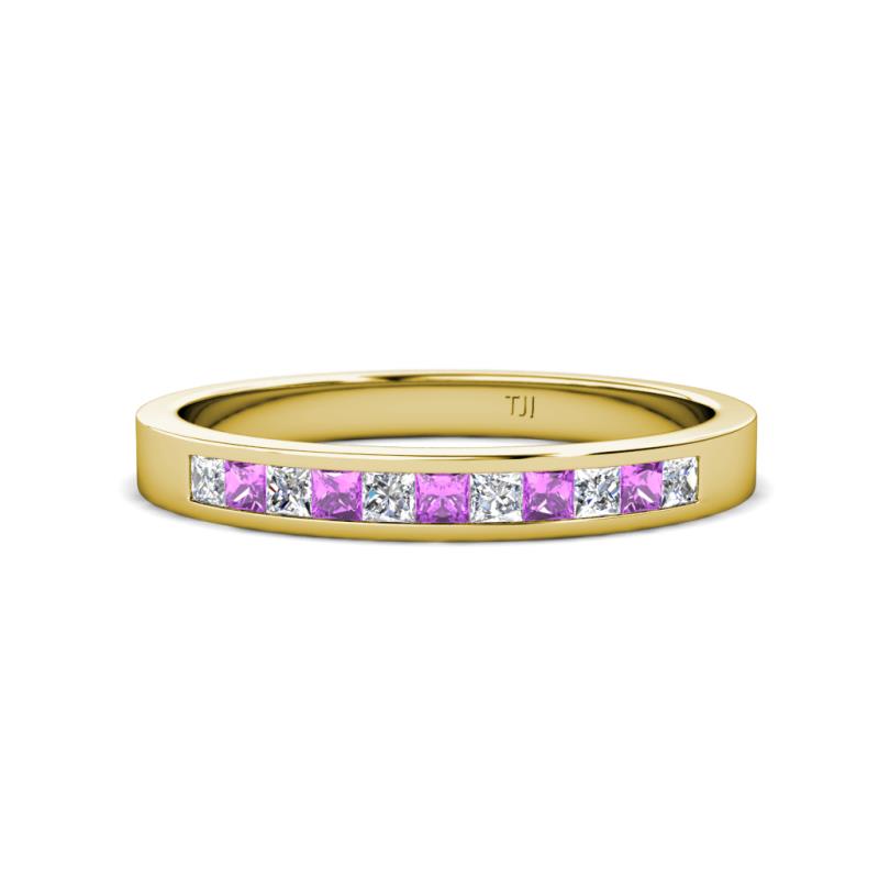 Aaryn 2.00 mm Amethyst and Diamond 11 Stone Wedding Band 
