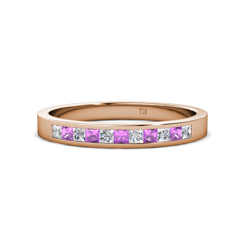 Aaryn 2.00 mm Amethyst and Diamond 11 Stone Wedding Band 
