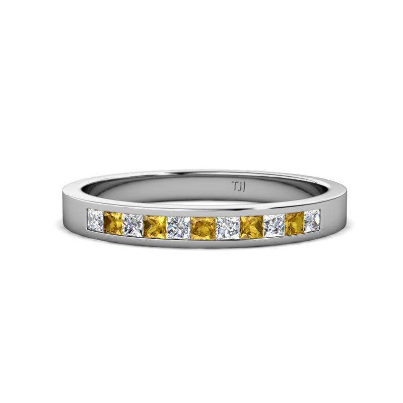 Aaryn 2.00 mm Citrine and Diamond 11 Stone Wedding Band 