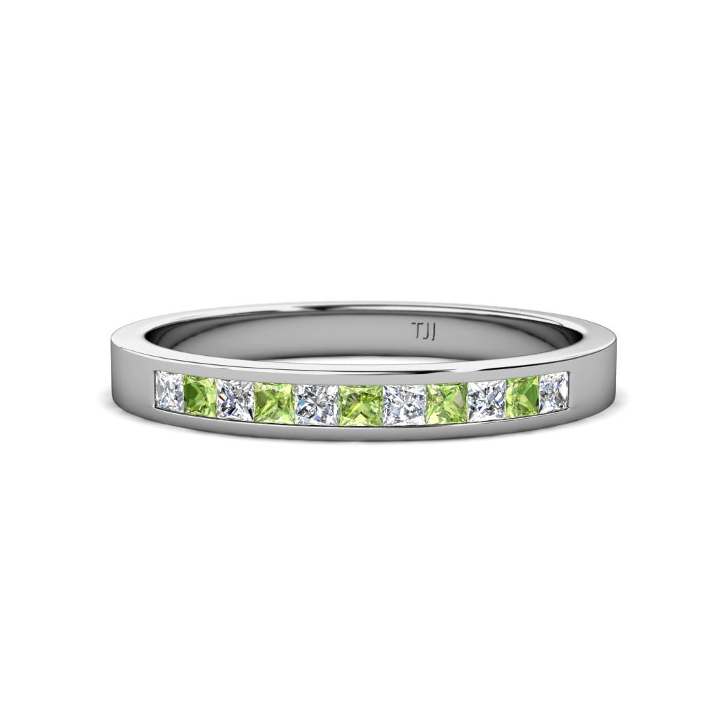 Aaryn 2.00 mm Peridot and Diamond 11 Stone Wedding Band 