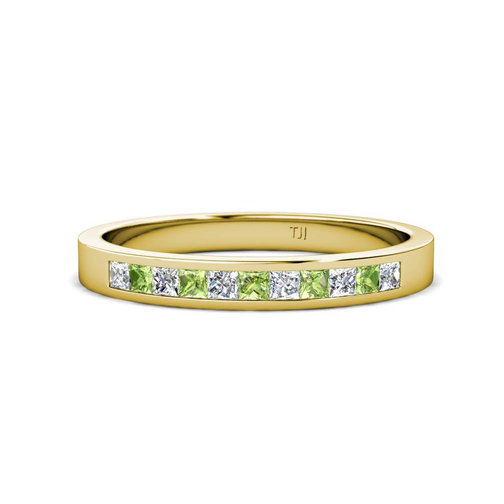 Aaryn 2.00 mm Peridot and Diamond 11 Stone Wedding Band 