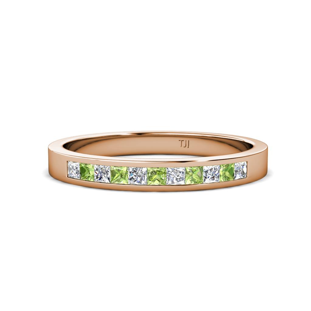 Aaryn 2.00 mm Peridot and Diamond 11 Stone Wedding Band 