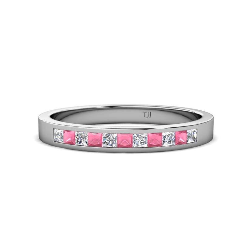 Aaryn 2.00 mm Rhodolite Garnet and Diamond 11 Stone Wedding Band 