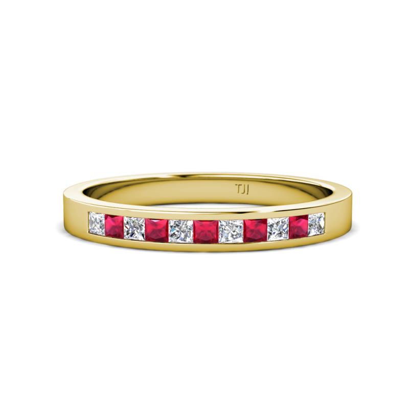 Aaryn 2.00 mm Ruby and Diamond 11 Stone Wedding Band 