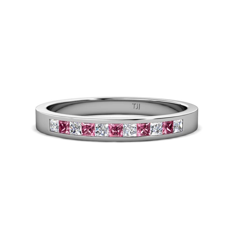 Aaryn 2.00 mm Pink Tourmaline and Diamond 11 Stone Wedding Band 