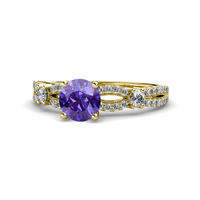 Senna Desire Iolite and Diamond Engagement Ring 