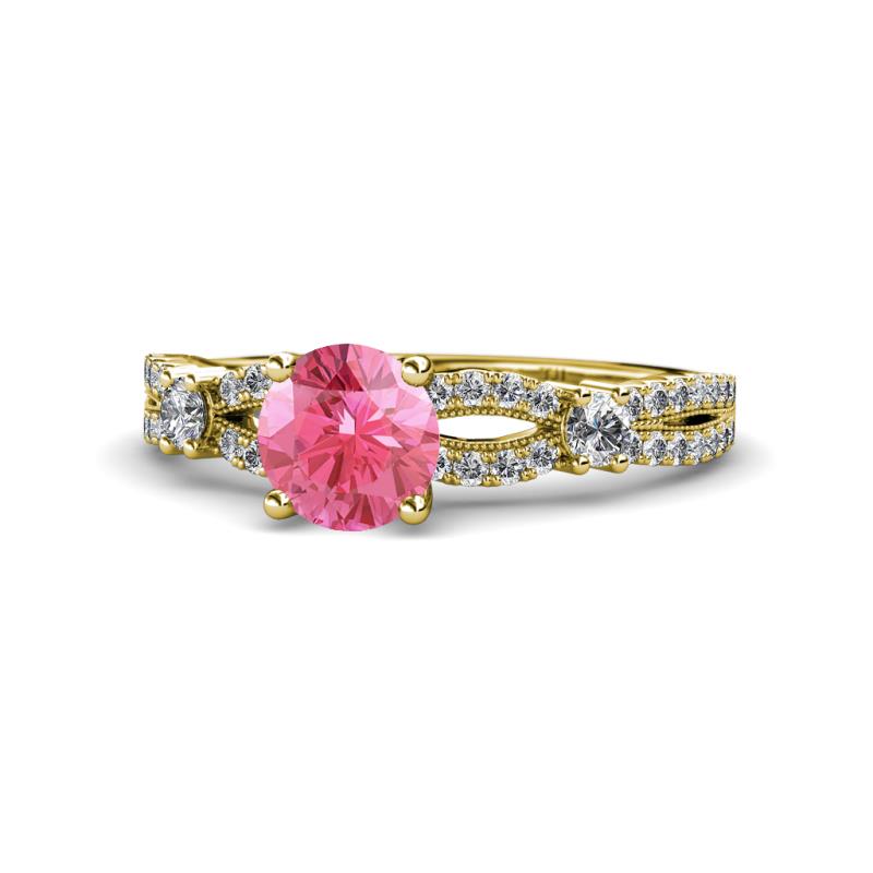 Senna Desire Pink Tourmaline and Diamond Engagement Ring 