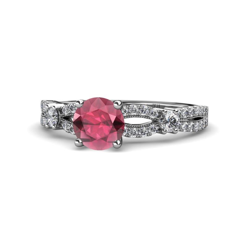 Senna Desire Rhodolite Garnet and Diamond Engagement Ring 
