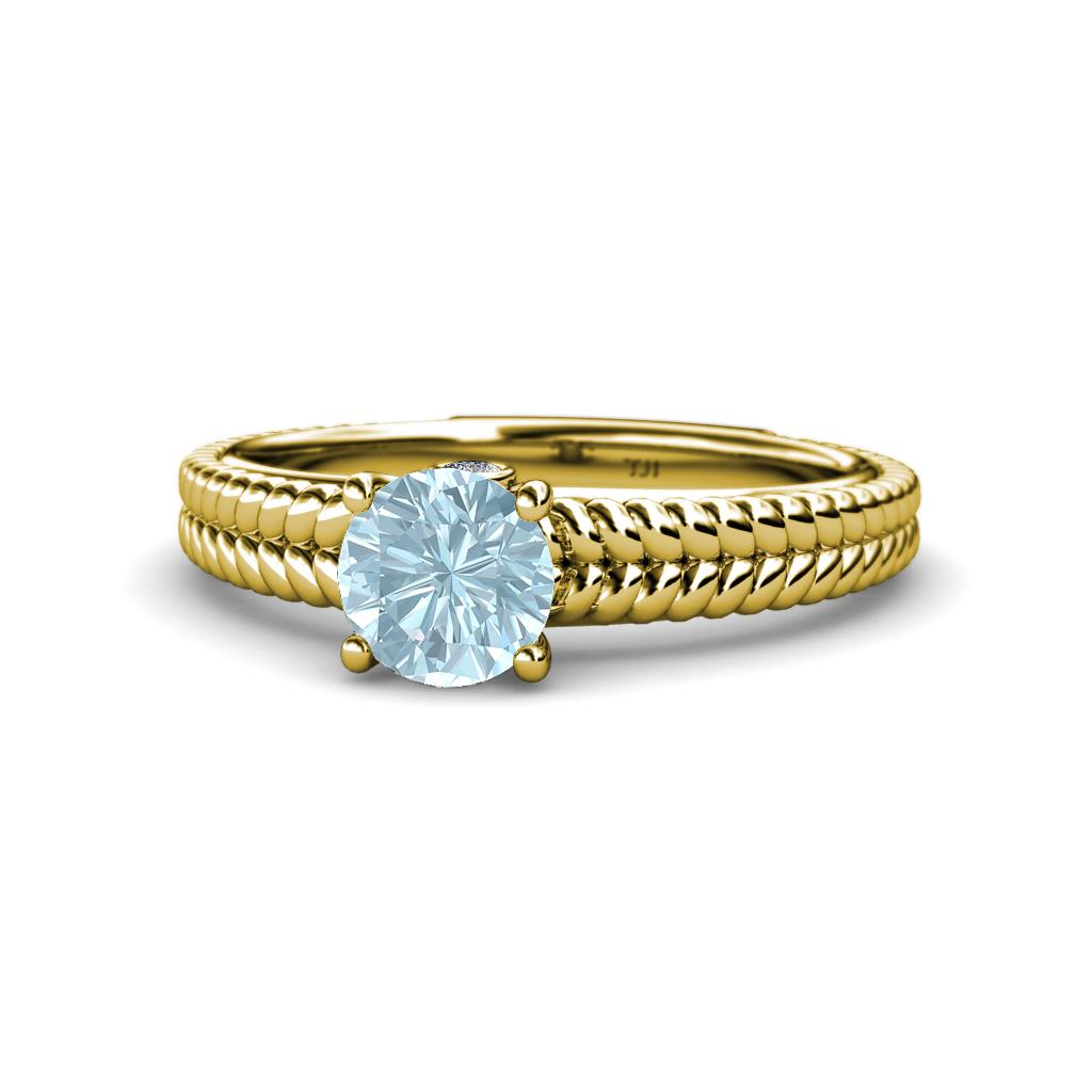 Kelis Desire Aquamarine and Diamond Engagement Ring 