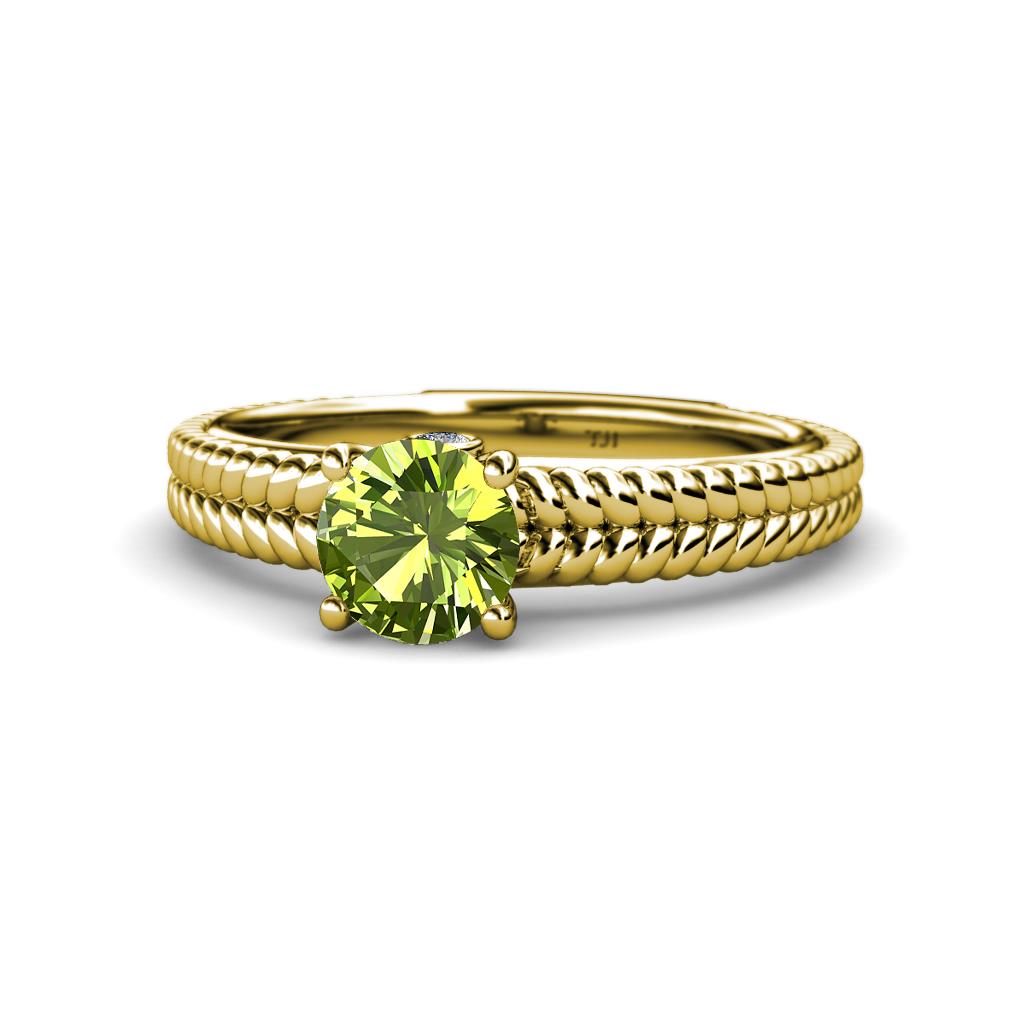 Kelis Desire Peridot and Diamond Engagement Ring 