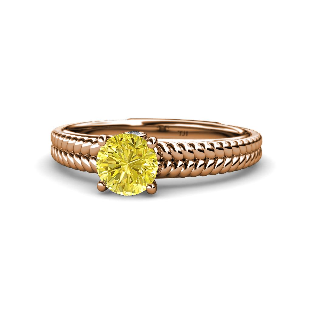 Kelis Desire Yellow and White Diamond Engagement Ring 