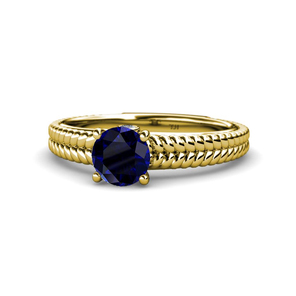Kelis Desire Blue Sapphire and Diamond Engagement Ring 