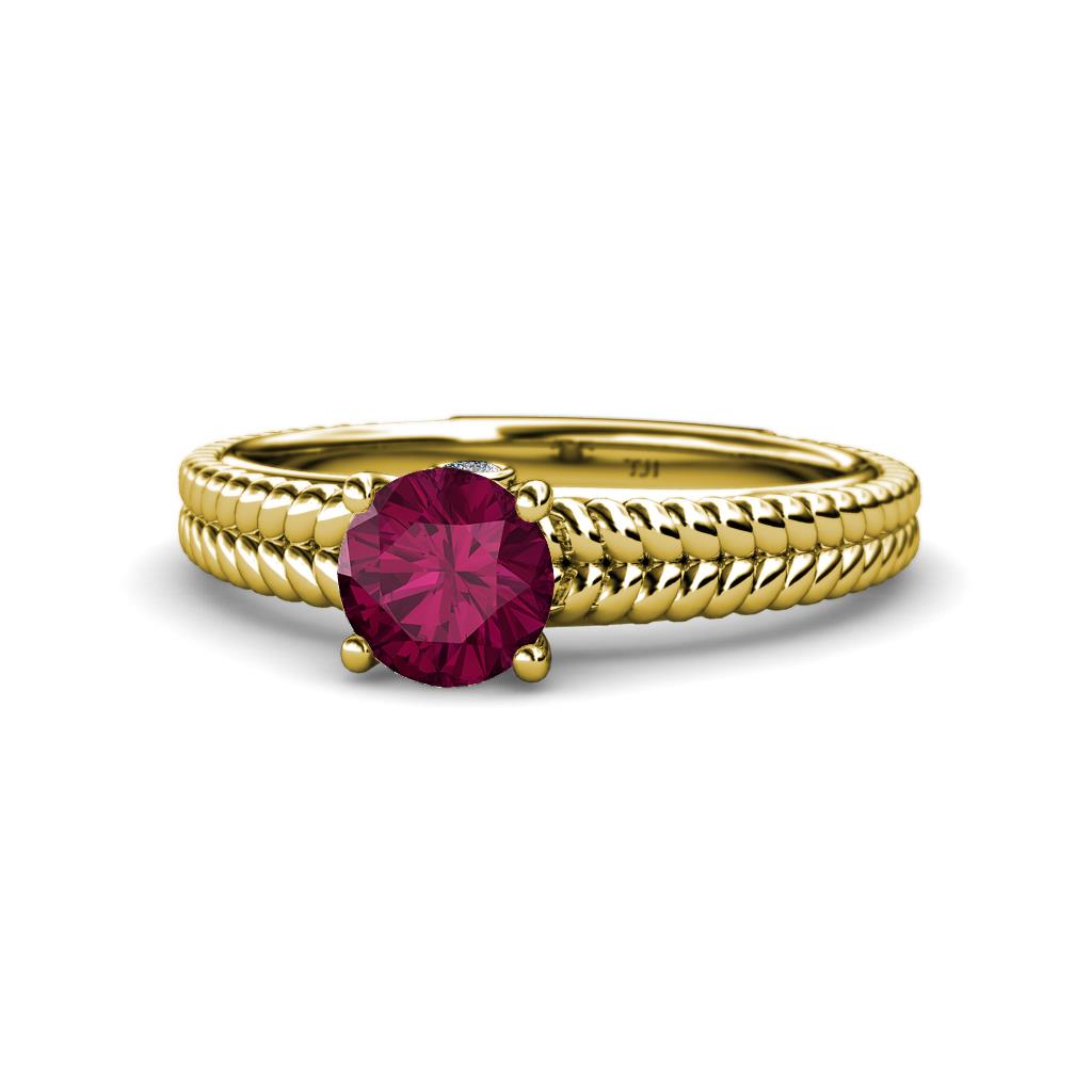 Kelis Desire Rhodolite Garnet and Diamond Engagement Ring 