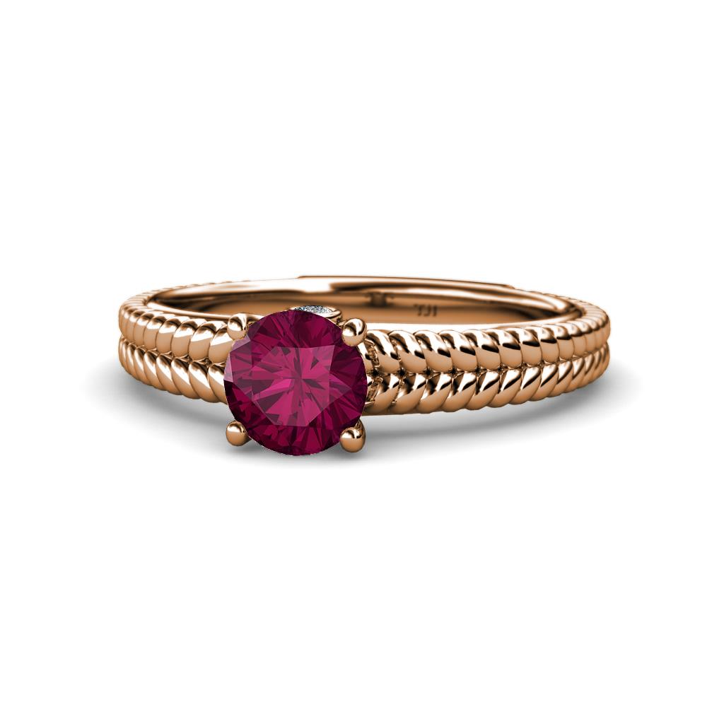 Kelis Desire Rhodolite Garnet and Diamond Engagement Ring 