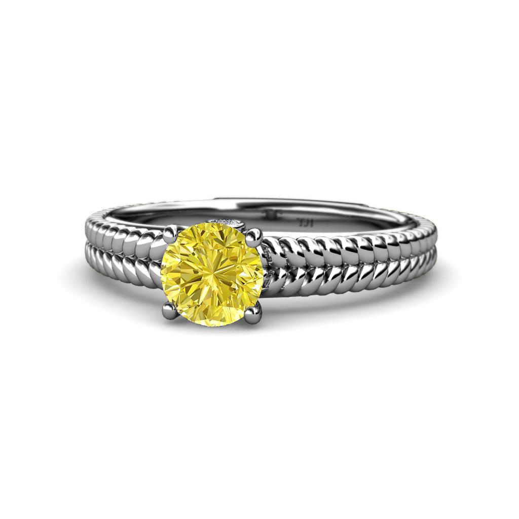 Kelis Desire Yellow and White Diamond Engagement Ring 