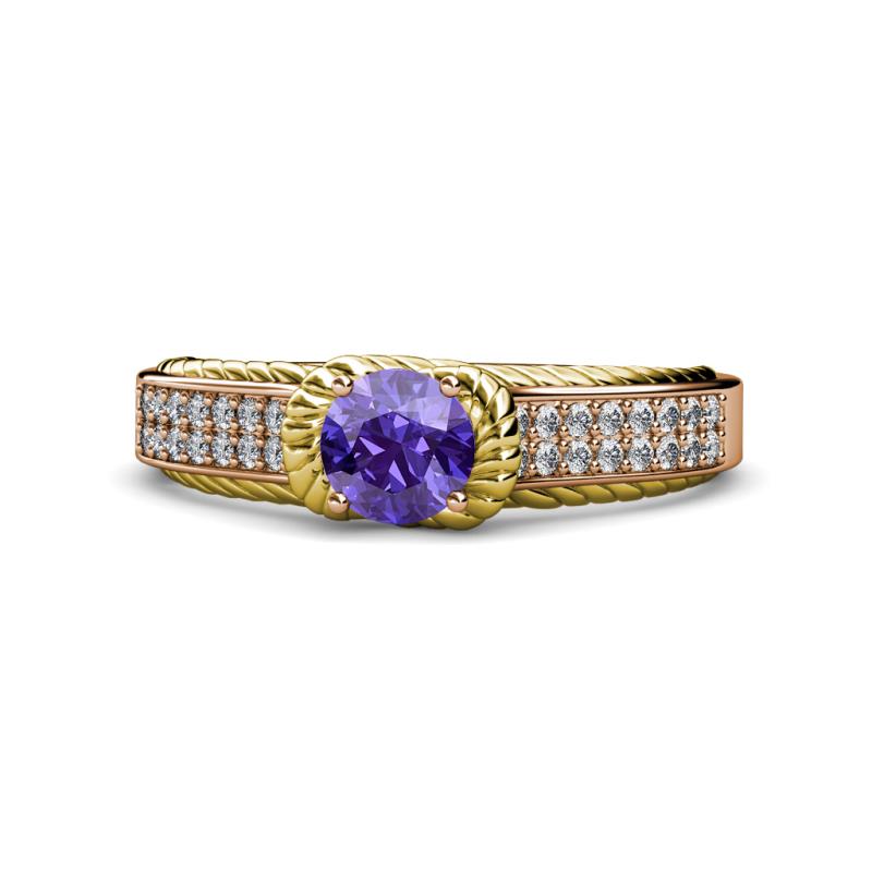 Anya Desire Iolite and Diamond Engagement Ring 