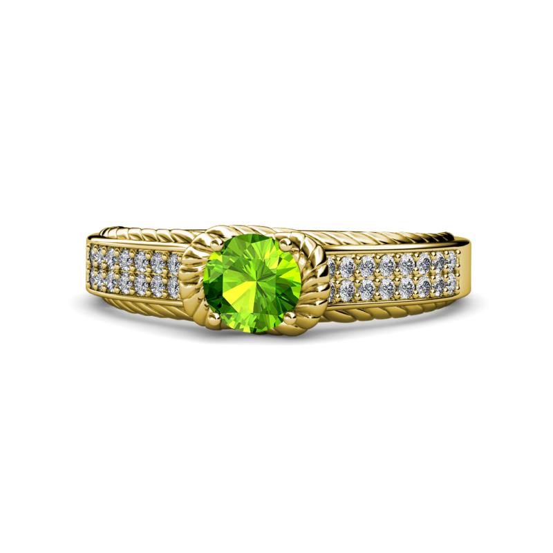 Anya Desire Peridot and Diamond Engagement Ring 