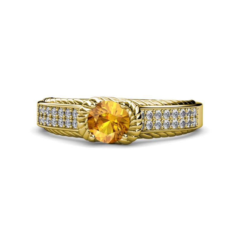 Anya Desire Citrine and Diamond Engagement Ring 