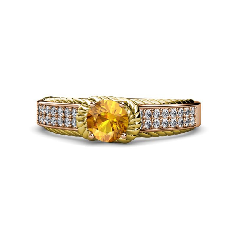 Anya Desire Citrine and Diamond Engagement Ring 