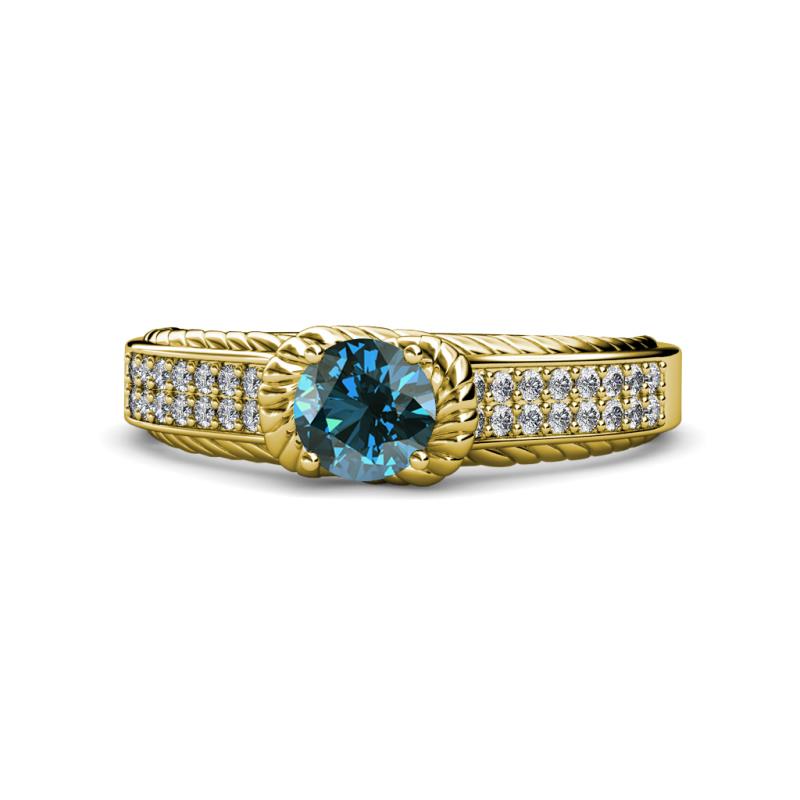 Anya Desire Blue and White Diamond Engagement Ring 