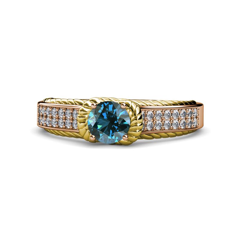 Anya Desire Blue and White Diamond Engagement Ring 