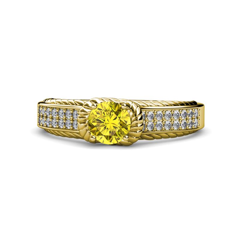 Anya Desire Yellow and White Diamond Engagement Ring 