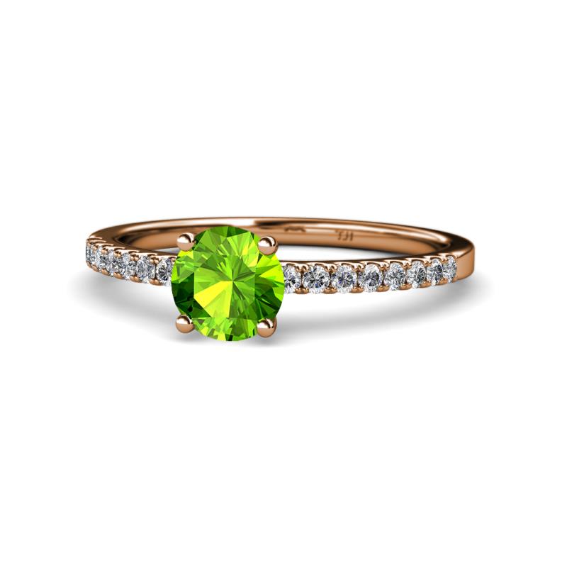 Della Signature Peridot and Diamond Solitaire Plus Engagement Ring 