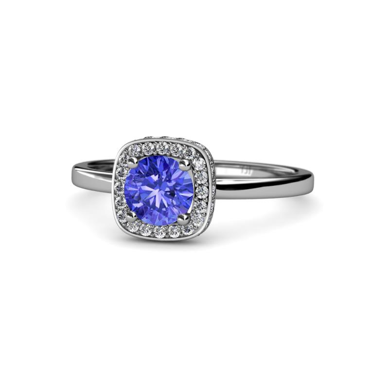 Alaina Signature Tanzanite and Diamond Halo Engagement Ring 