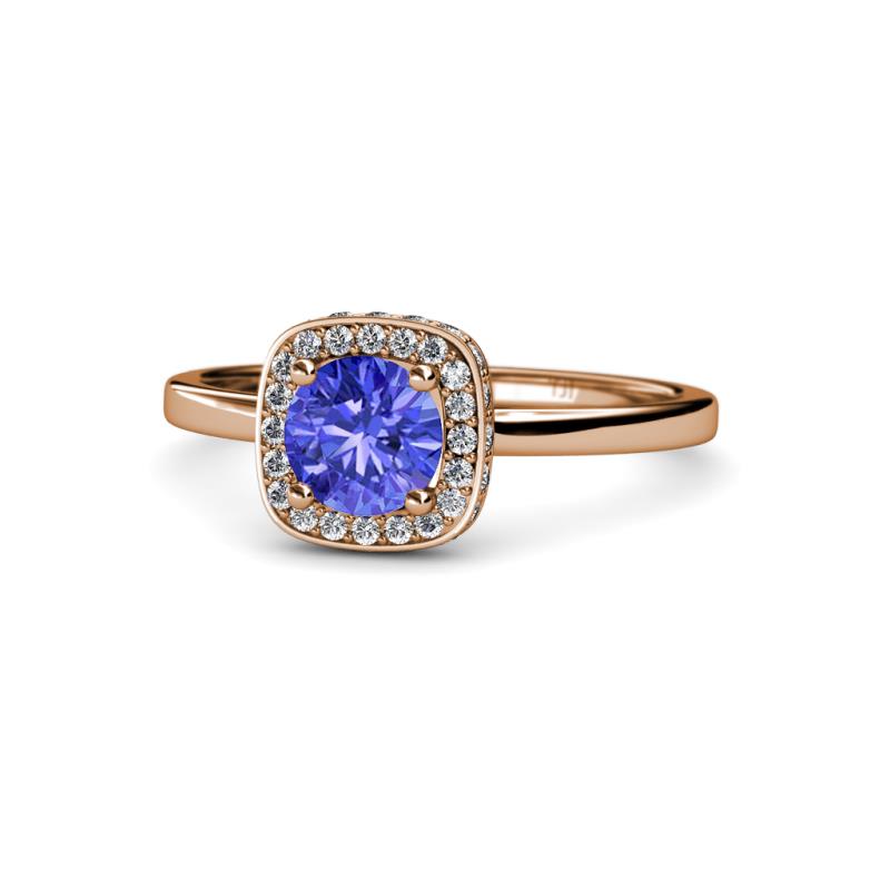 Alaina Signature Tanzanite and Diamond Halo Engagement Ring 