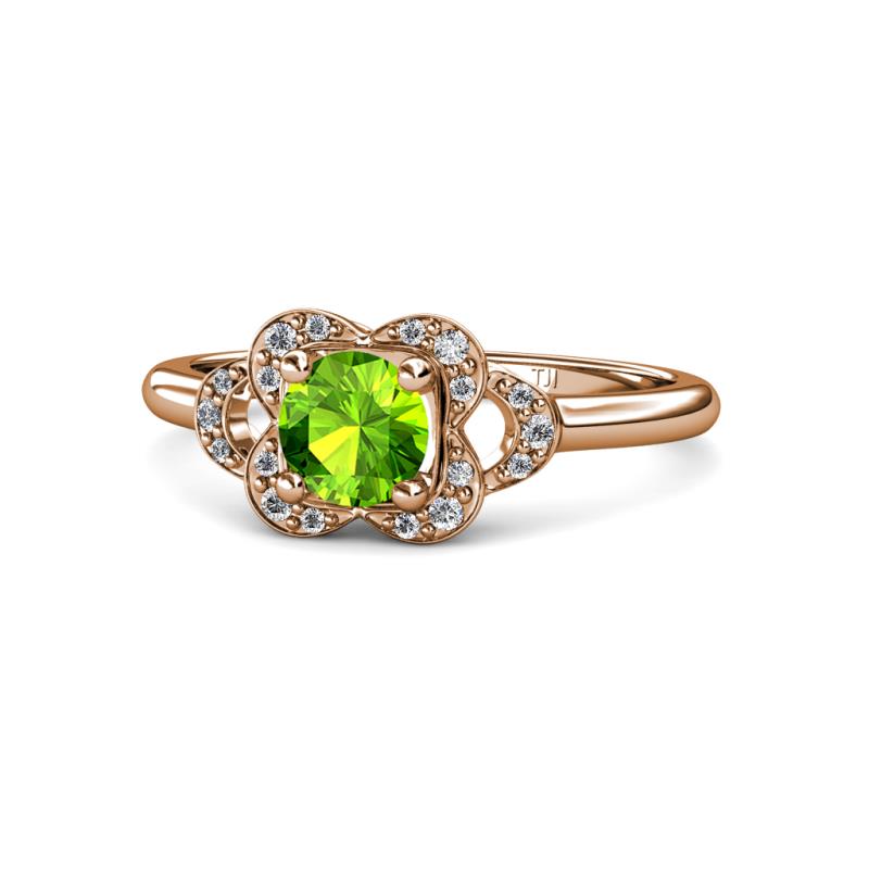Kyra Signature Peridot and Diamond Engagement Ring 