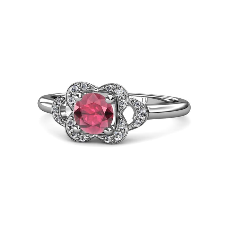 Kyra Signature Rhodolite Garnet and Diamond Engagement Ring 