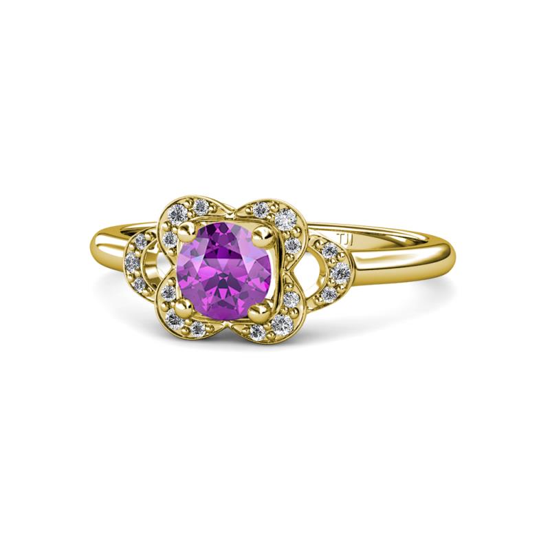 Kyra Signature Amethyst and Diamond Engagement Ring 