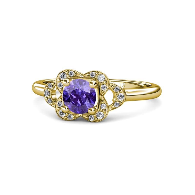 Kyra Signature Iolite and Diamond Engagement Ring 