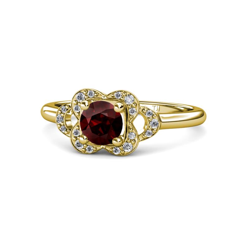 Kyra Signature Red Garnet and Diamond Engagement Ring 